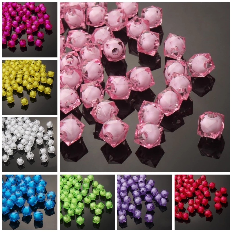 Kids Toys Deals - Manik-manik Akrilik Persegi Transparan 8/10/12mm Grosir,