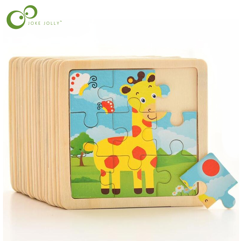 Kids Toys Deals - 4 Buah/Lot 3D Teka-teki Jigsaw Kayu