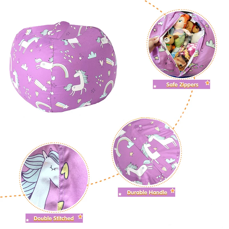 Kursi Bean Bag Penyimpanan Bon - Kids Zip Toys ulasan dan harga